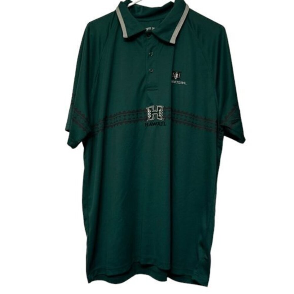 Golf Polo University of Hawaii Warrior Green Shirt Maui Ohana Size 2XL EUC #5822